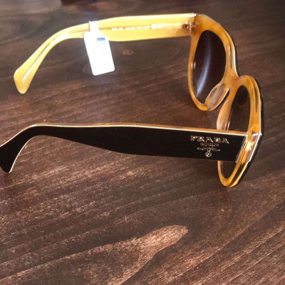 Prada Tortoiseshell and Yellow Sunglasses - Picture 4 of 12